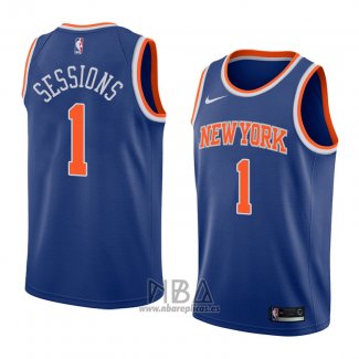 Camiseta New York Knicks Ramon Sessions NO 1 Icon 2018 Azul