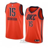 Camiseta Oklahoma City Thunder Turquoise Donte Grantham NO 15 Earned 2018-19 Naranja