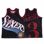 Camiseta Philadelphia 76ers Allen Iverson NO 42 Mitchell & Ness Big Face Negro