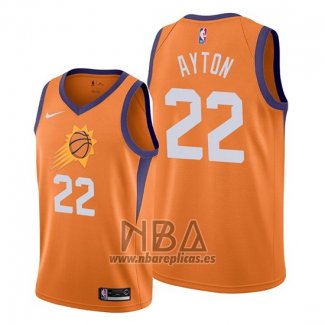 Camiseta Phoenix Suns Deandre Ayton NO 22 Statement Naranja