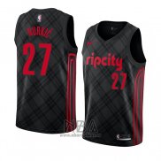Camiseta Portland Trail Blazers Jusuf Nurkic NO 27 Ciudad 2018 Negro