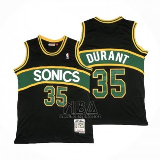 Camiseta Seattle SuperSonics Kevin Durant NO 35 Mitchell & Ness 2007-08 Negro
