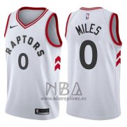 Camiseta Toronto Raptors Cj Miles NO 0 Association 2017-18 Blanco
