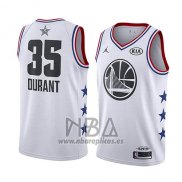 Camiseta All Star 2019 Golden State Warriors Kevin Durant NO 35 Blanco