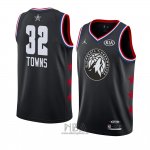 Camiseta All Star 2019 Minnesota Timberwolves Karl Anthony Towns NO 32 Negro