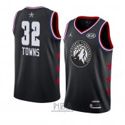 Camiseta All Star 2019 Minnesota Timberwolves Karl Anthony Towns NO 32 Negro