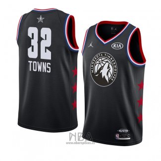 Camiseta All Star 2019 Minnesota Timberwolves Karl Anthony Towns NO 32 Negro