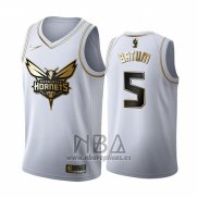 Camiseta Golden Edition Charlotte Hornets Nicolas Batum NO 5 2019-20 Blanco