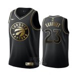 Camiseta Golden Edition Toronto Raptors Fred Vanvleet NO 23 Negro