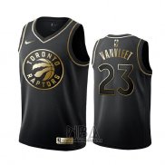 Camiseta Golden Edition Toronto Raptors Fred Vanvleet NO 23 Negro