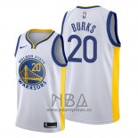Camiseta Golden State Warriors Alec Burks NO 20 Association 2019-20 Blanco