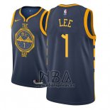 Camiseta Golden State Warriors Damion Lee NO 1 Ciudad 2018-19 Azul