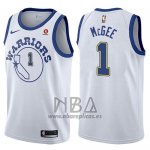Camiseta Golden State Warriors Javale Mcgee NO 1 Hardwood Classic 2017-18 Blanco