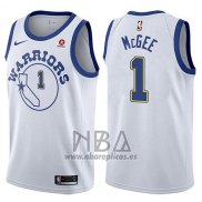 Camiseta Golden State Warriors Javale Mcgee NO 1 Hardwood Classic 2017-18 Blanco