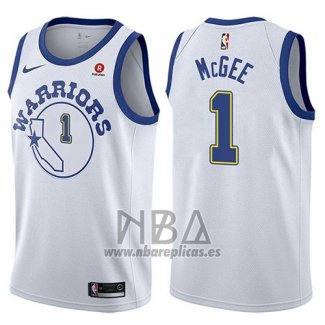 Camiseta Golden State Warriors Javale Mcgee NO 1 Hardwood Classic 2017-18 Blanco
