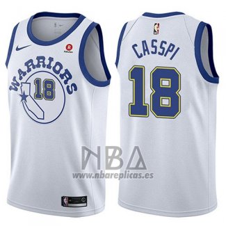 Camiseta Golden State Warriors Omri Casspi NO 18 Hardwood Classic 2017-18 Blanco