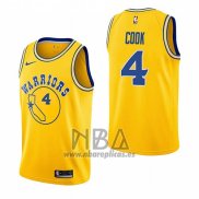 Camiseta Golden State Warriors Quinn Cook NO 4 Hardwood Classic 2018-19 Amarillo