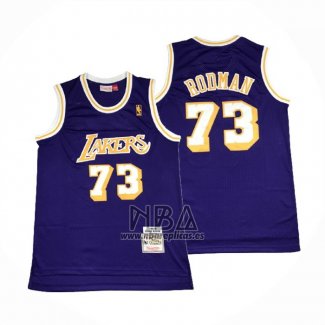 Camiseta Los Angeles Lakers Dennis Rodman NO 73 Mitchell & Ness 1998-99 Violeta