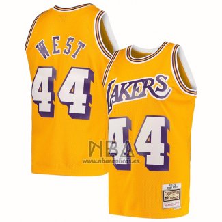 Camiseta Los Angeles Lakers Jerry West NO 44 Mitchell & Ness 1971-72 Amarillo
