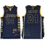 Camiseta Los Angeles Lakers Kobe Bryant NO 24 Conmemorativa Retirado Negro