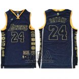 Camiseta Los Angeles Lakers Kobe Bryant NO 24 Conmemorativa Retirado Negro