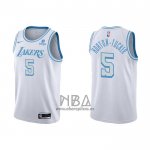 Camiseta Los Angeles Lakers Talen Horton-Tucker NO 5 Ciudad 2021-22 Blanco