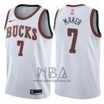Camiseta Milwaukee Bucks Thon Maker NO 7 Return To The Mecca Classic 2017-18 Blanco