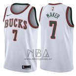 Camiseta Milwaukee Bucks Thon Maker NO 7 Return To The Mecca Classic 2017-18 Blanco