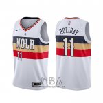 Camiseta New Orleans Pelicans Jrue Holiday NO 11 Earned Blanco