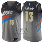 Camiseta Oklahoma City Thunder Paul George NO 13 Ciudad 2017-18 Gris
