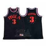 Camiseta Philadelphia 76ers Allen Iverson NO 3 Retro 1964 Negro