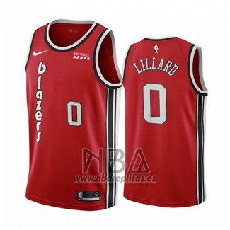 Camiseta Portland Trail Blazers Damian Lillard NO 0 Classic 2019-20 Rojo
