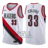 Camiseta Portland Trail Blazers Zach Collins NO 33 Swingman Association 2017-18 Blanco
