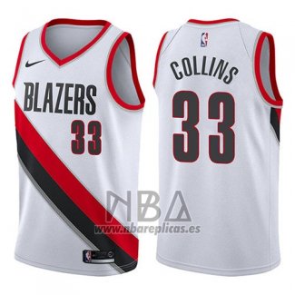 Camiseta Portland Trail Blazers Zach Collins NO 33 Swingman Association 2017-18 Blanco