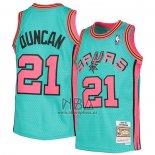 Camiseta San Antonio Spurs Tim Duncan NO 21 Mitchell & Ness 1998-99 Verde