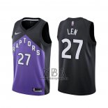 Camiseta Toronto Raptors Alex Len NO 27 Earned 2020-21 Negro Violeta