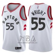 Camiseta Toronto Raptors Delon Wright NO 55 Association 2017-18 Blanco