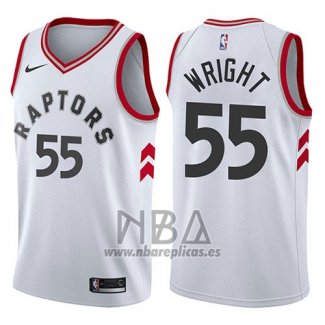 Camiseta Toronto Raptors Delon Wright NO 55 Association 2017-18 Blanco