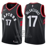 Camiseta Toronto Raptors Jonas Valanciunas NO 17 Statement 2017-18 Negro