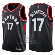 Camiseta Toronto Raptors Jonas Valanciunas NO 17 Statement 2017-18 Negro