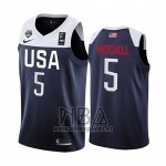 Camiseta USA Donovan Mitchell NO 5 2019 FIBA Basketball World Cup Azul