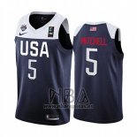 Camiseta USA Donovan Mitchell NO 5 2019 FIBA Basketball World Cup Azul