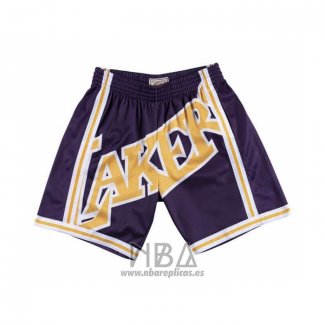 Pantalone Los Angeles Lakers Mitchell & Ness Big Face Amarillo Violeta
