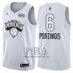 Camiseta All Star 2018 New York Knicks Kristaps Porzingis NO 6 Blanco