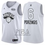 Camiseta All Star 2018 New York Knicks Kristaps Porzingis NO 6 Blanco