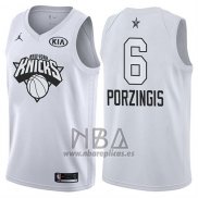 Camiseta All Star 2018 New York Knicks Kristaps Porzingis NO 6 Blanco