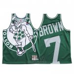 Camiseta Boston Celtics Jaylen Brown NO 7 Mitchell & Ness Big Face Verde