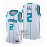 Camiseta Charlotte Hornets LaMelo Ball NO 2 Hardwood Classics 2020-21 Blanco