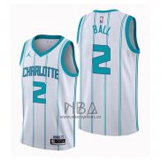 Camiseta Charlotte Hornets LaMelo Ball NO 2 Hardwood Classics 2020-21 Blanco