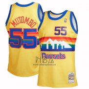 Camiseta Denver Nuggets Dikembe Mutombo NO 55 Mitchell & Ness 1991-92 Amarillo